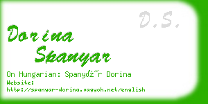 dorina spanyar business card